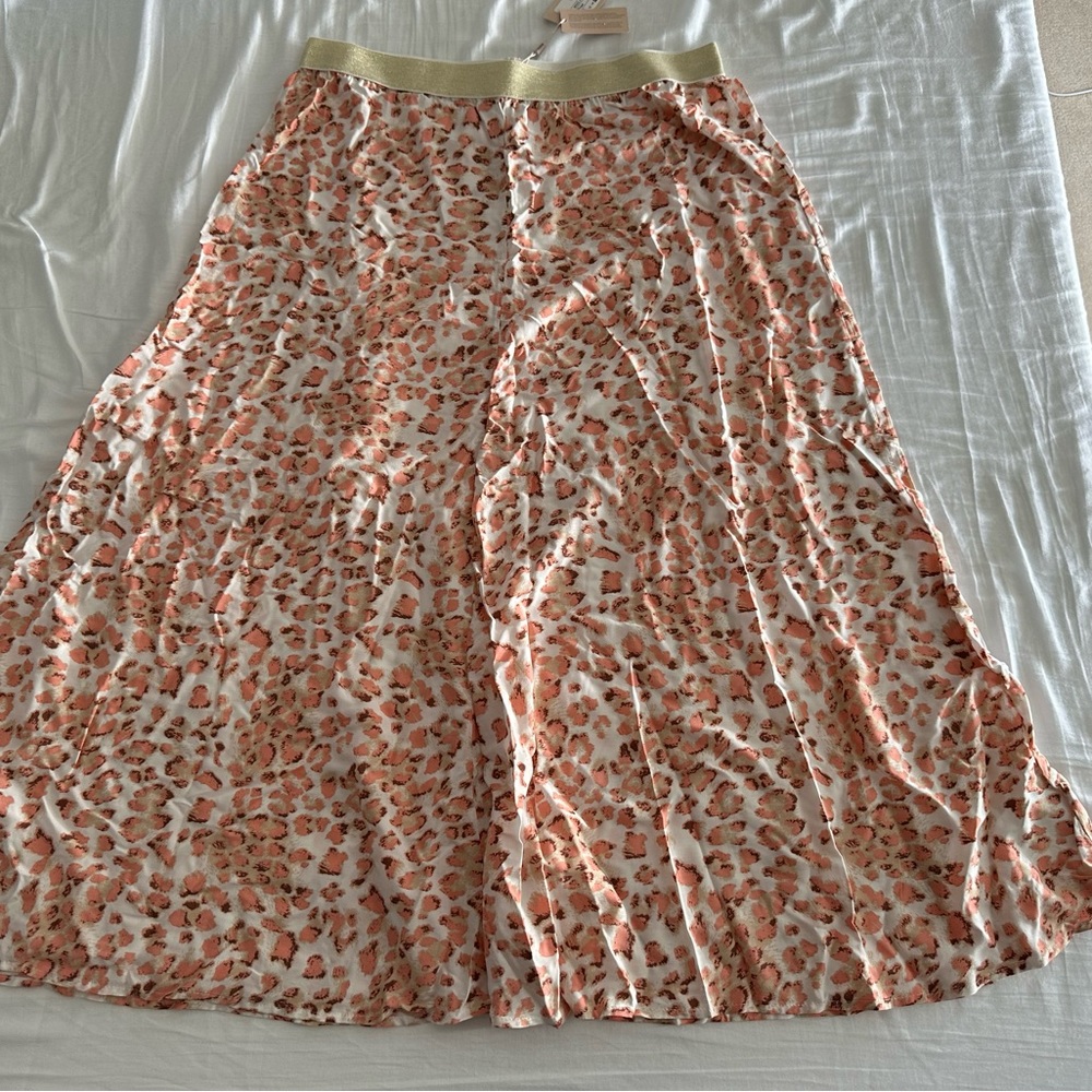Esqualo Pink Leopard Midi Skirt NWT - Picture 9 of 16